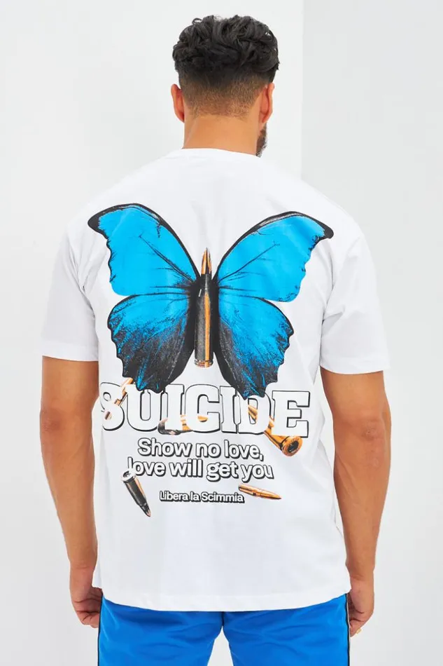 Men TShirt Oversize Floqu Suicide Blanc White Brentiny Paris TShirts
