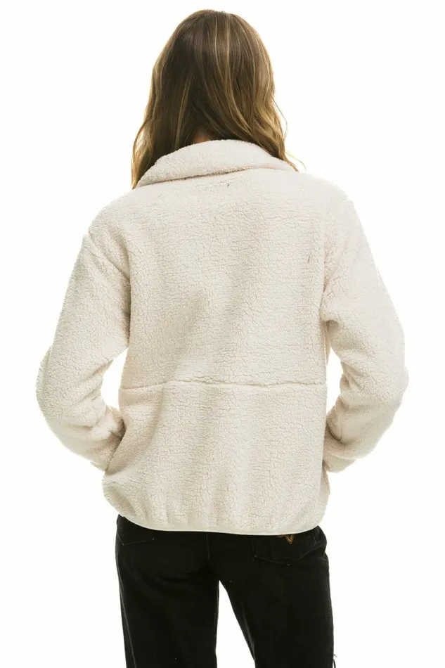 Men TEDDY UNISEX HALF ZIP JACKET 8211 VINTAGE WHITE Aviator Nation Outerwear Men TEDDY UNISEX HALF ZIP JACKET 8211 VINTAGE WHITE Aviator Nation Outerwear