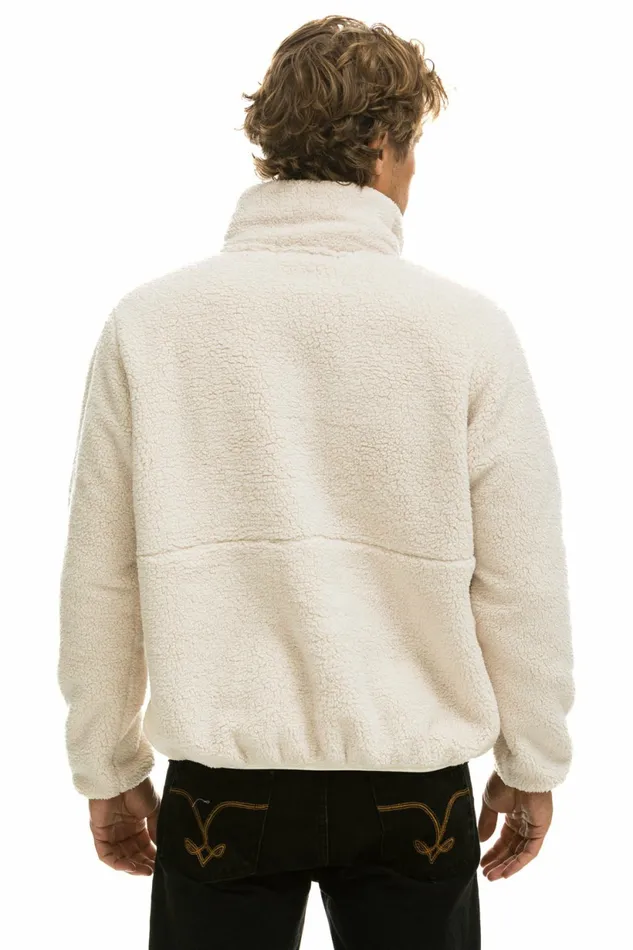 Men TEDDY UNISEX HALF ZIP JACKET 8211 VINTAGE WHITE Aviator Nation Outerwear Men TEDDY UNISEX HALF ZIP JACKET 8211 VINTAGE WHITE Aviator Nation Outerwear
