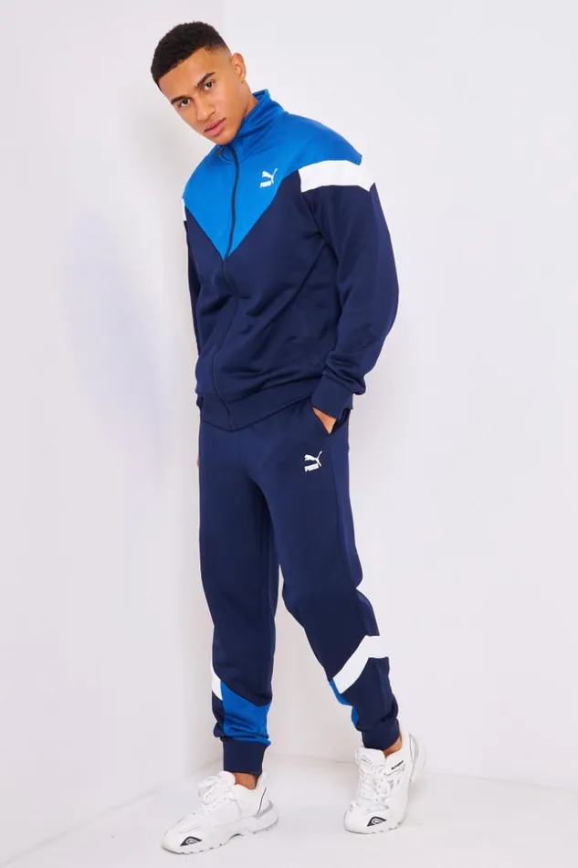Men Track Jacket In Blue Puma Iconic Mcs Blue Brentiny Paris Sweatshirts and Pullovers