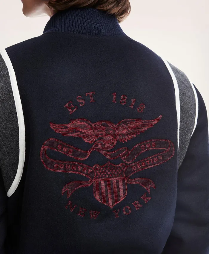 Men Varsity Jacket Navy Brooks Brothers Coats and Jackets