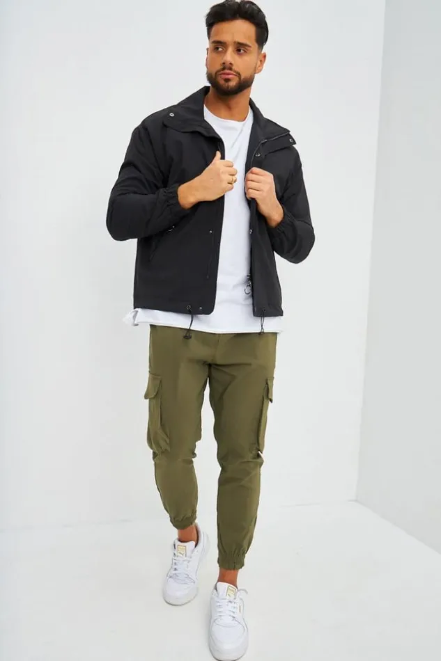 Men Veste Noire Col Montant Black Brentiny Paris Jackets