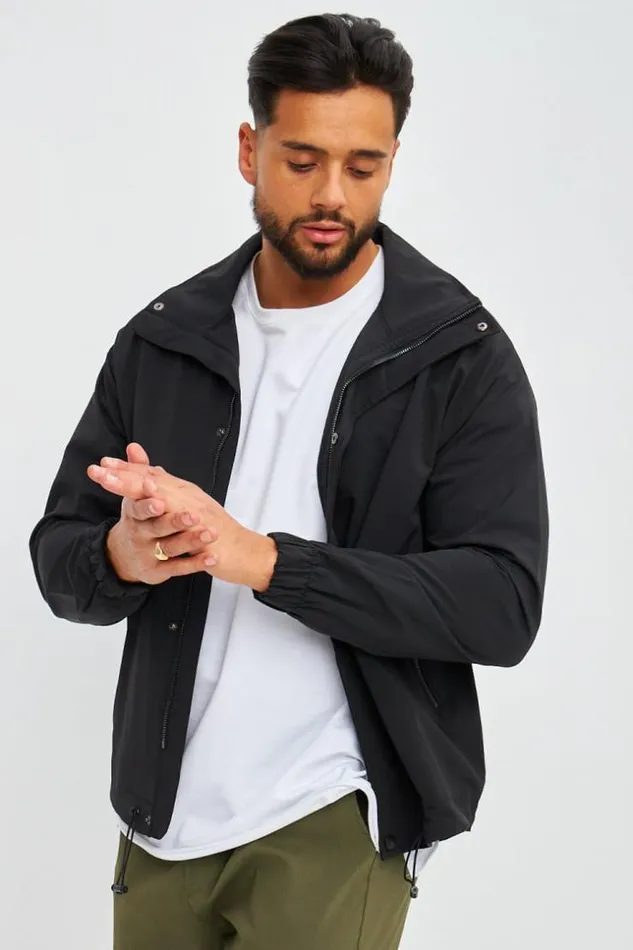 Men Veste Noire Col Montant Black Brentiny Paris Jackets