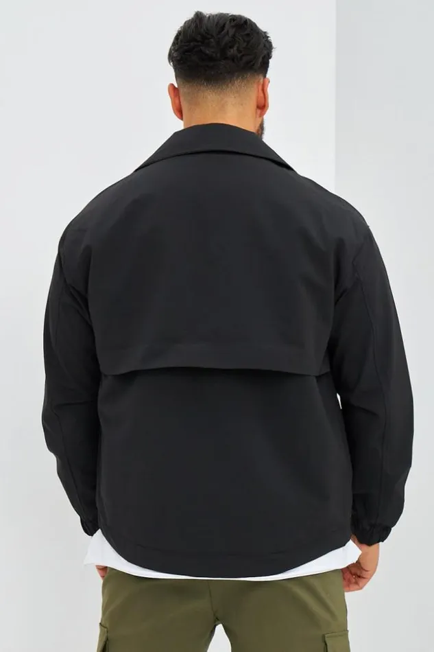 Men Veste Noire Col Montant Black Brentiny Paris Jackets