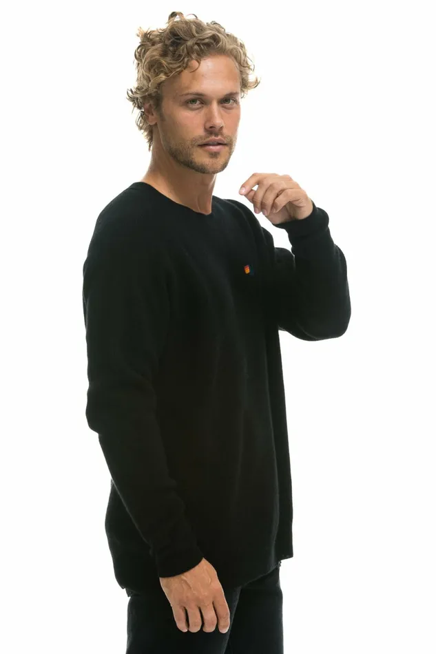 Men VINTAGE CABIN 2 UNISEX CASHMERE SWEATER 8211 BLACK Aviator Nation CrewSweatshirts Men VINTAGE CABIN 2 UNISEX CASHMERE SWEATER 8211 BLACK Aviator Nation CrewSweatshirts