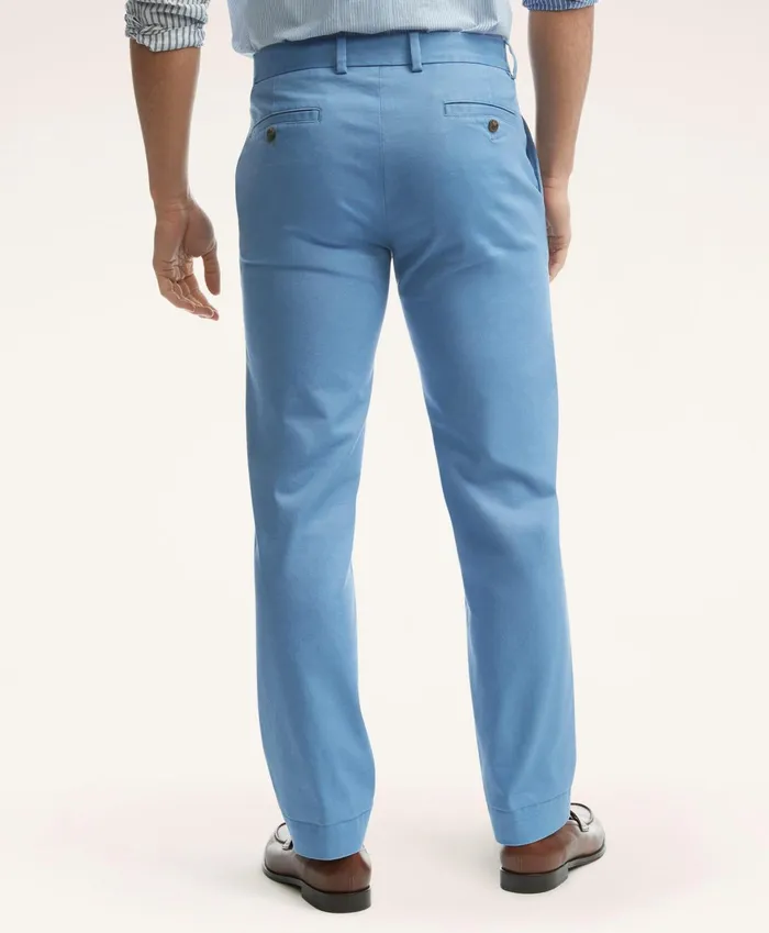 Men Washed Stretch Chino Pants Dark Blue Brooks Brothers Chinos and Casual Pants