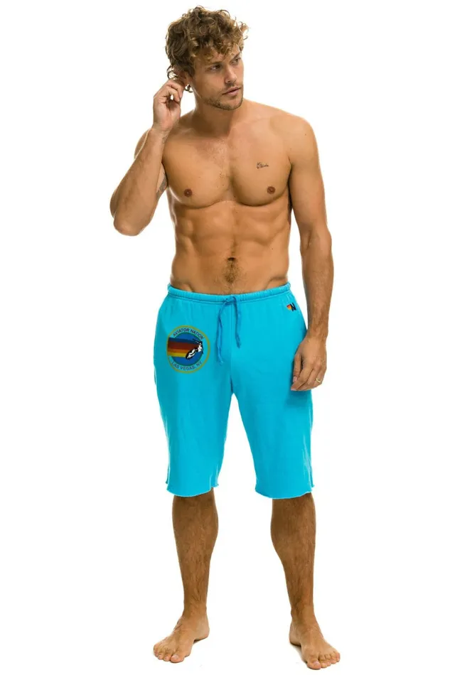 MenWomen AVIATOR NATION LAS VEGAS SWEAT SHORTS 8211 NEON BLUE Aviator Nation