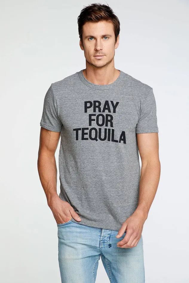 Mens Chaser Brand Tequila Prayers Crew Neck Tee Tops Mens Chaser Brand Tequila Prayers Crew Neck Tee Tops