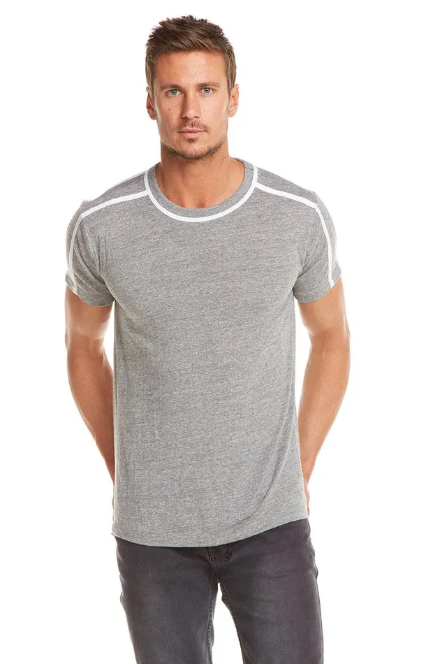 Mens Chaser Brand TRIBLEND SS TEE W CONTRAST BINDING Tops