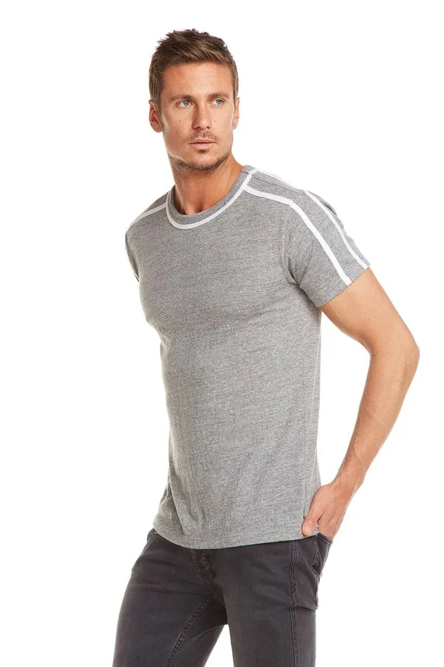 Mens Chaser Brand TRIBLEND SS TEE W CONTRAST BINDING Tops