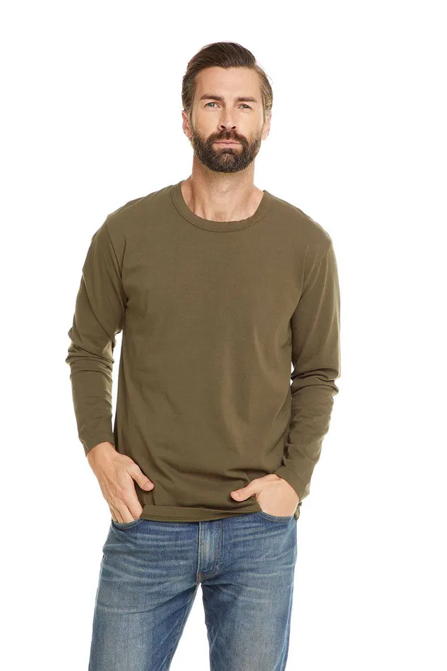 Mens COTTON JERSEY LS CREW Tops Chaser Brand