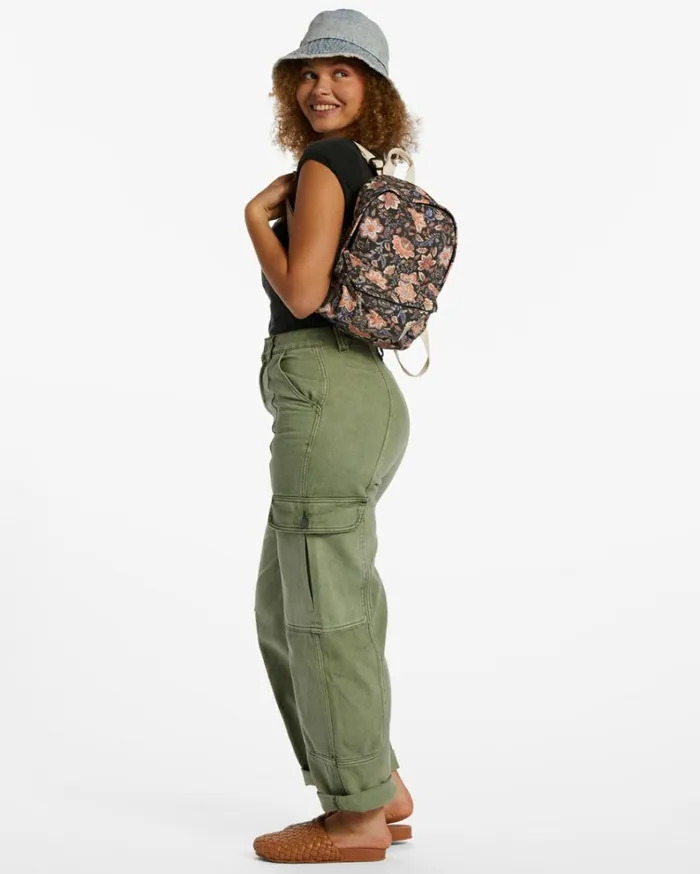 Mini Mama Canvas Backpack Black Sands Women Billabong Backpacks