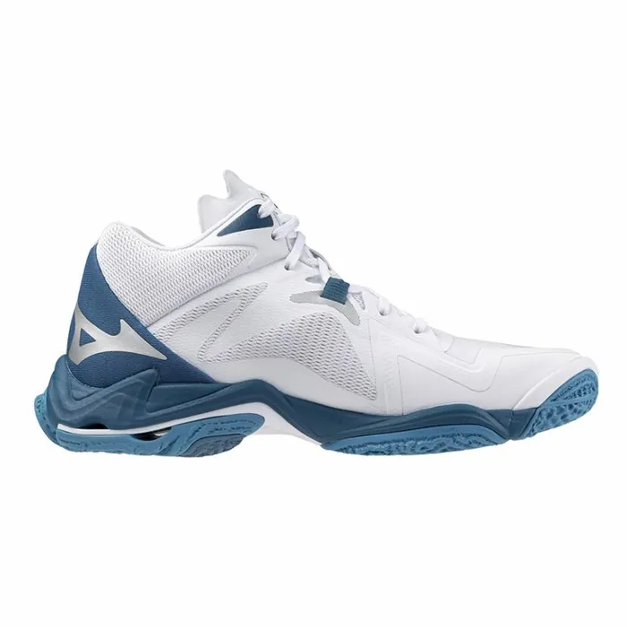 Mizuno WAVE LIGHTNING Z8 MID Whitesailor Bluesilver Women Volleyball Mizuno WAVE LIGHTNING Z8 MID Whitesailor Bluesilver Women Volleyball