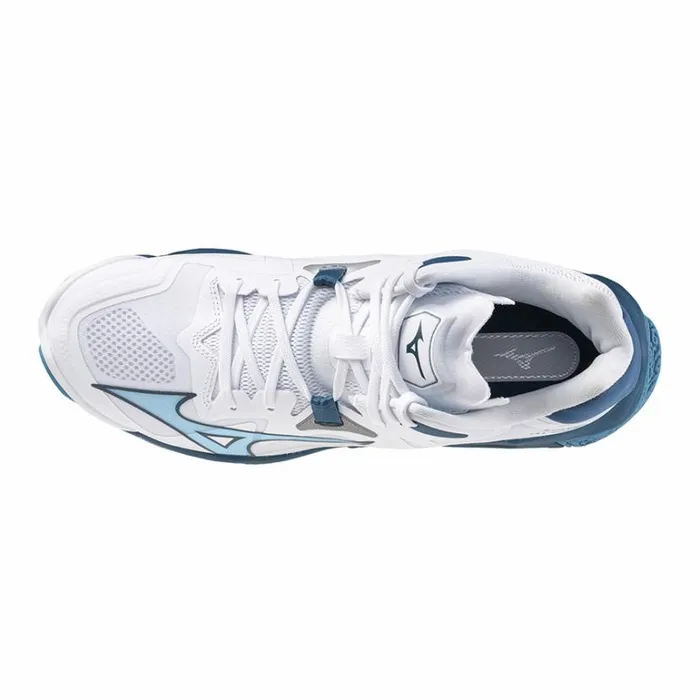 Mizuno WAVE LIGHTNING Z8 MID Whitesailor Bluesilver Women Volleyball Mizuno WAVE LIGHTNING Z8 MID Whitesailor Bluesilver Women Volleyball