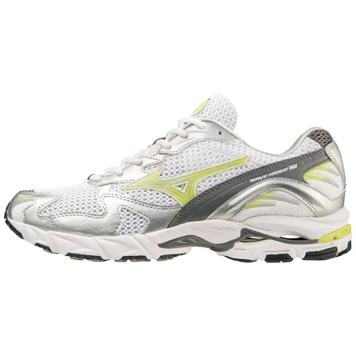 Mizuno Wave Rider 10 Whitesunnylimesilver Women Sneakers