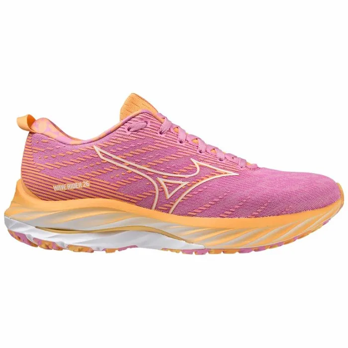 Mizuno WAVE RIDER 26 Roxy Cyclamenwhitemock Orange Women Running Mizuno WAVE RIDER 26 Roxy Cyclamenwhitemock Orange Women Running