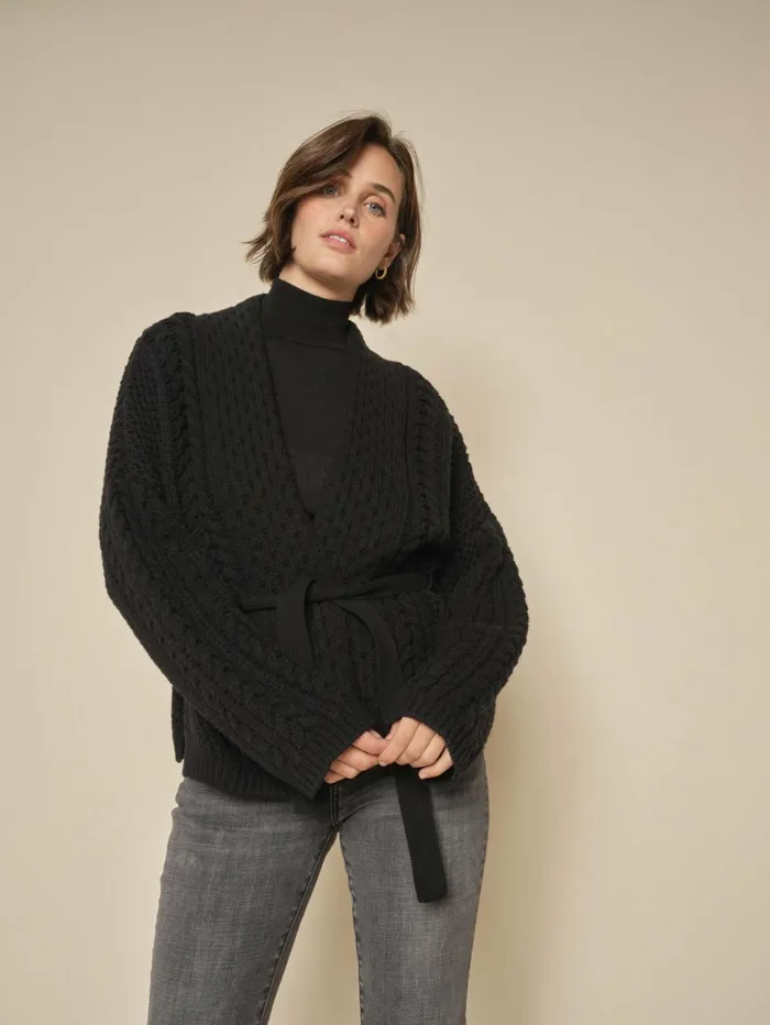 MOS MOSH Knits Women MMErsa Knit Cardigan Black MOS MOSH Knits Women MMErsa Knit Cardigan Black