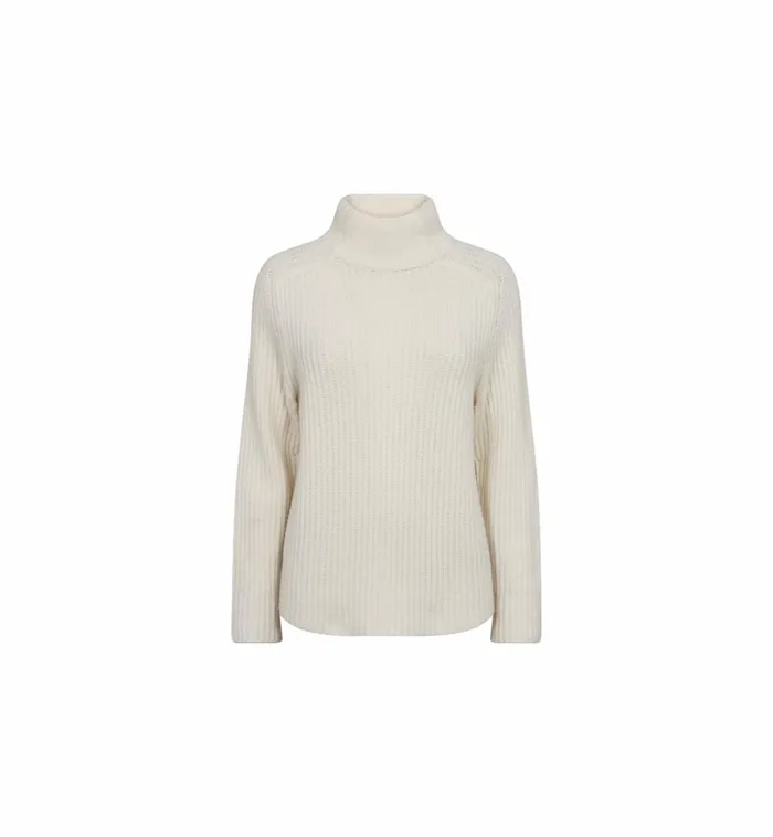 MOS MOSH Knits Women MMThyra Highneck Knit Ecru MOS MOSH Knits Women MMThyra Highneck Knit Ecru