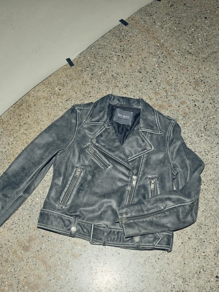 MOS MOSH Leather Women MMCelia Biker Leather Jacket Phantom