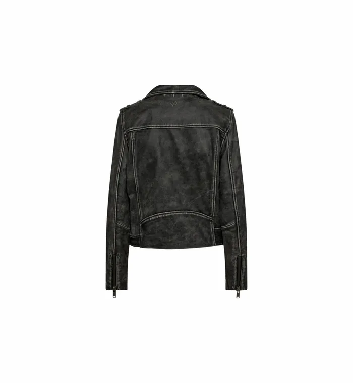 MOS MOSH Leather Women MMCelia Biker Leather Jacket Phantom MOS MOSH Leather Women MMCelia Biker Leather Jacket Phantom
