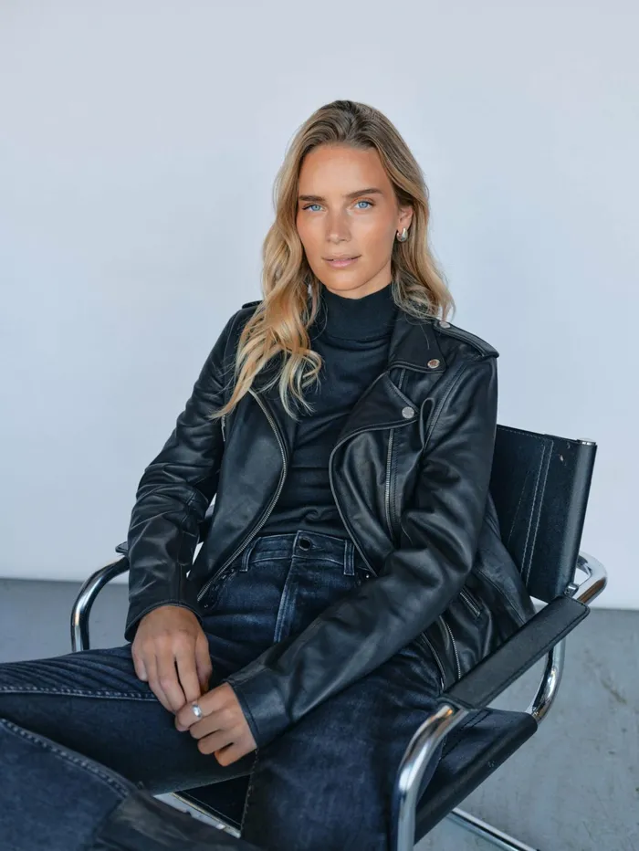 MOS MOSH Leather Women MMMitchel Mol Leather Jacket Black