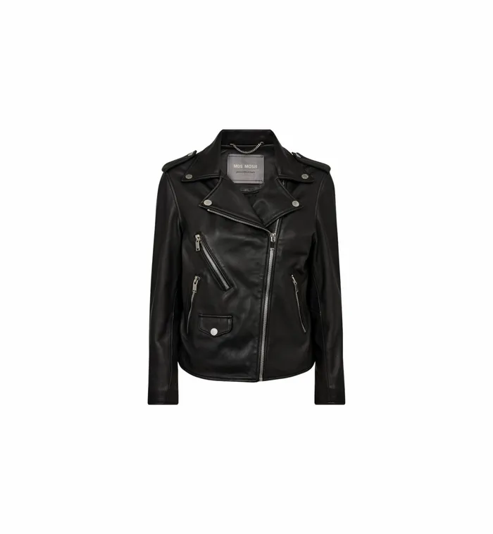 MOS MOSH Leather Women MMMitchel Mol Leather Jacket Black MOS MOSH Leather Women MMMitchel Mol Leather Jacket Black