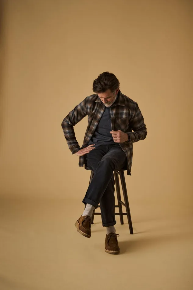 MOS MOSH Shirts Men MMGDavid Wool Check Shirt Sundown Check