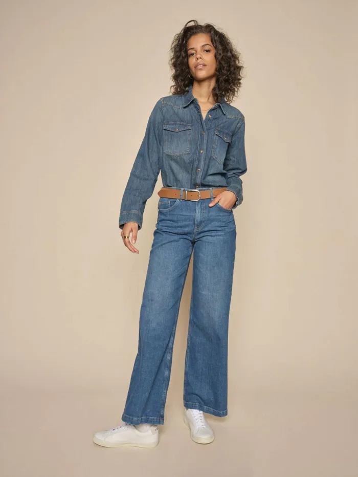 MOS MOSH Shirts Women MMElvira Denim Shirt Blue MOS MOSH Shirts Women MMElvira Denim Shirt Blue