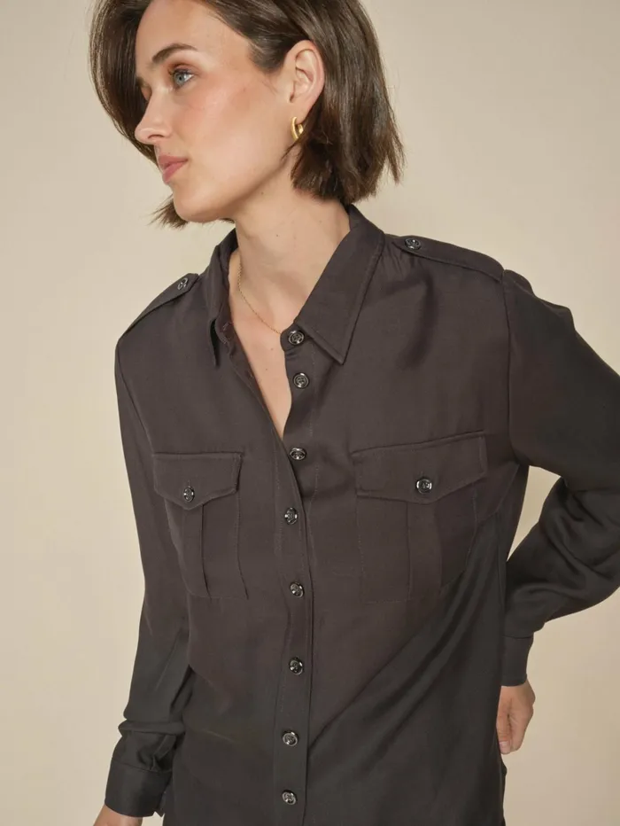 MOS MOSH Shirts Women MMMea Ozana Shirt Phantom MOS MOSH Shirts Women MMMea Ozana Shirt Phantom