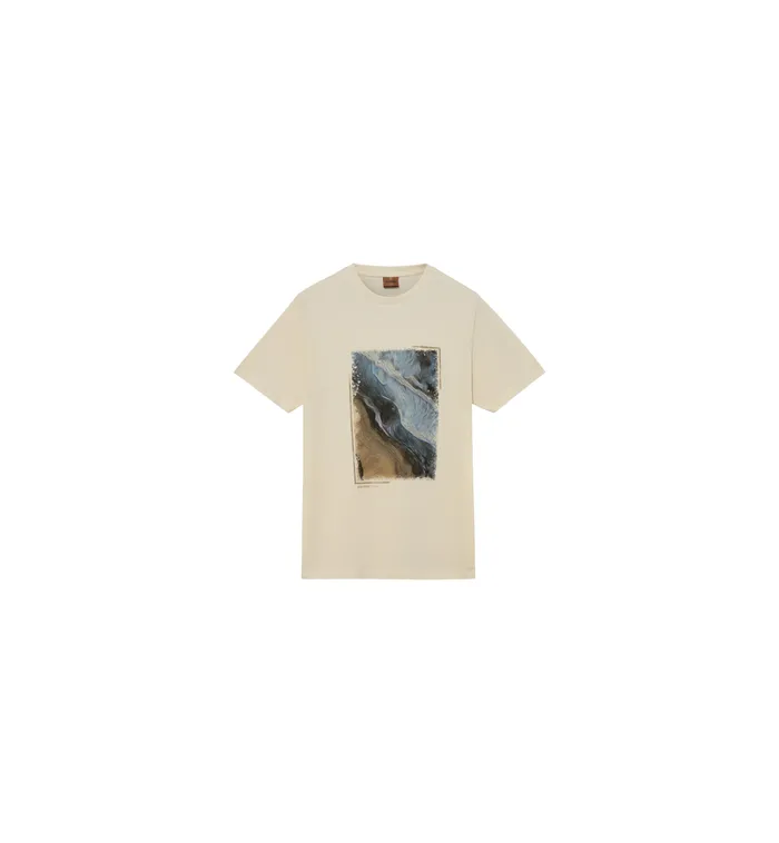 MOS MOSH Tees Men MMGRiver Ocean Tee Ecru MOS MOSH Tees Men MMGRiver Ocean Tee Ecru