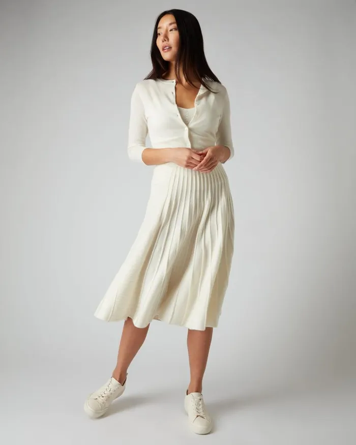 NPeal Cardigans Women Darcie Superfine Cashmere Cropped Cardigan New Ivory White