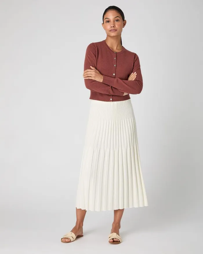 NPeal Cardigans Women Ivy Cropped Cashmere Cardigan Terracotta Brown