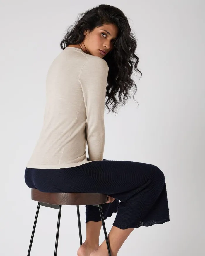 NPeal Cardigans Women Mia Superfine Cashmere V Neck Cardigan Sandstone Brown