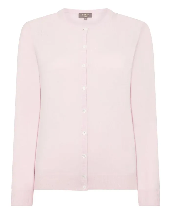 NPeal Cardigans Women Olivia Round Neck Cashmere Cardigan Quartz Pink