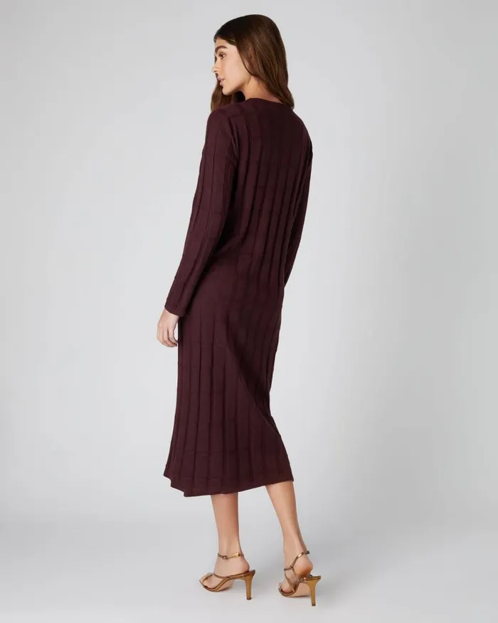 NPeal Cardigans Women Superfine Rib Cardigan Mahogany Brown