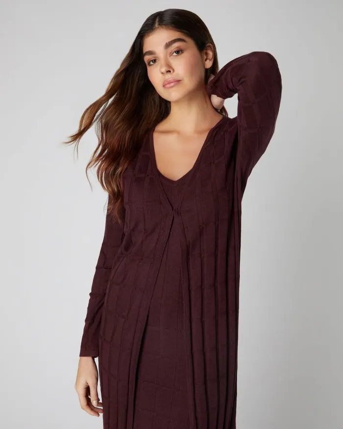 NPeal Cardigans Women Superfine Rib Cardigan Mahogany Brown