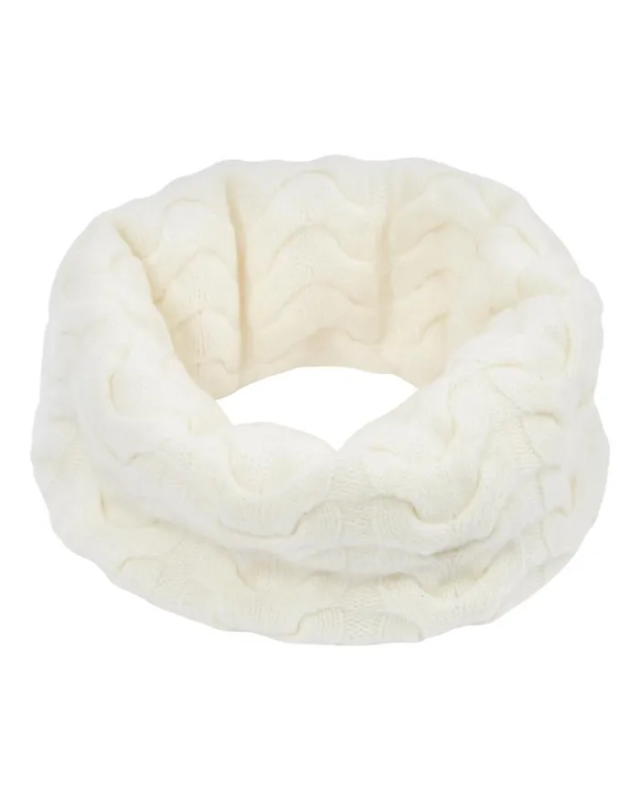 NPeal Cashmere Scarves WomenMen Unisex Cable Cashmere Snood New Ivory White