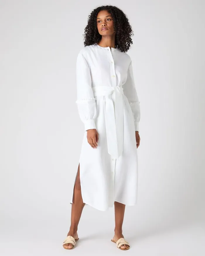 NPeal Dresses and Skirts Women Willow Linen Dress White