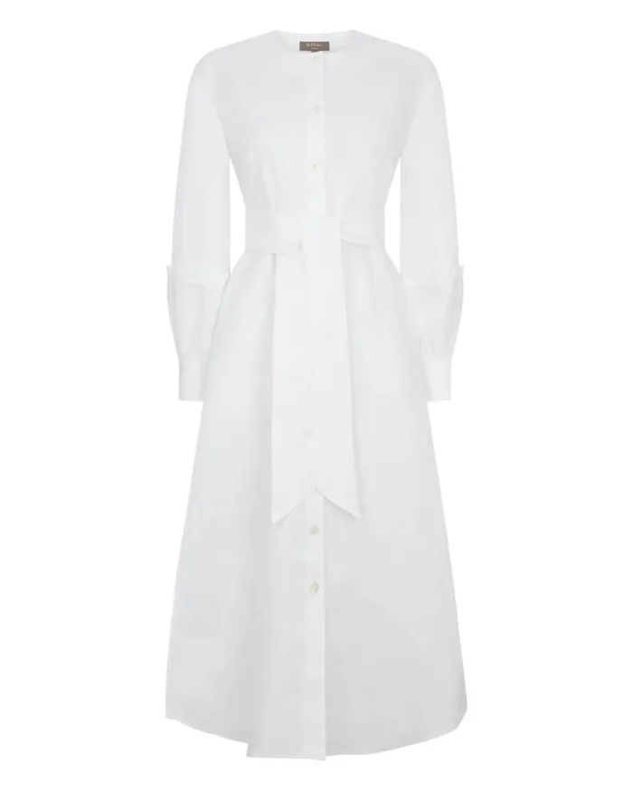 NPeal Dresses and Skirts Women Willow Linen Dress White