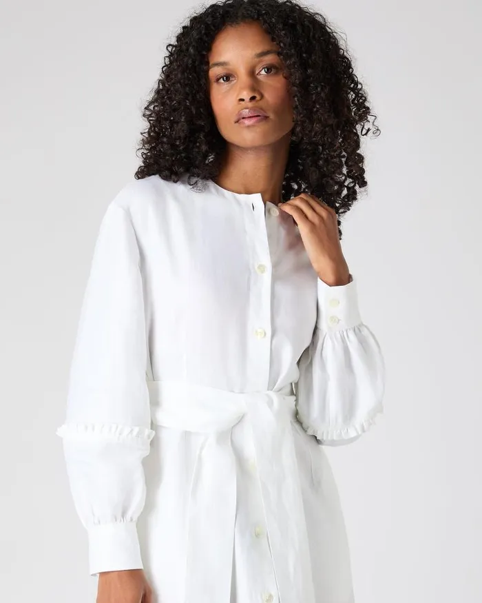 NPeal Dresses and Skirts Women Willow Linen Dress White