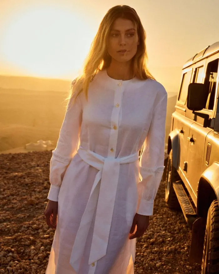 NPeal Dresses and Skirts Women Willow Linen Dress White