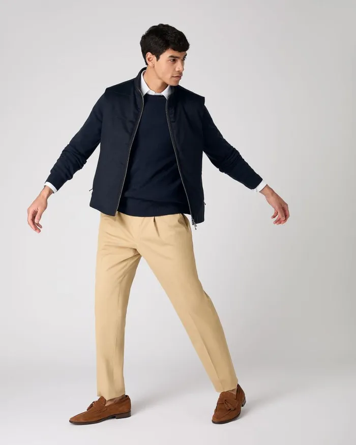 NPeal Gilets and Waistcoats Men Belgravia Cashmere Gilet Navy Blue