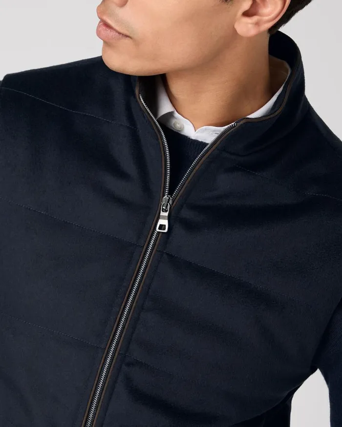 NPeal Gilets and Waistcoats Men Belgravia Cashmere Gilet Navy Blue