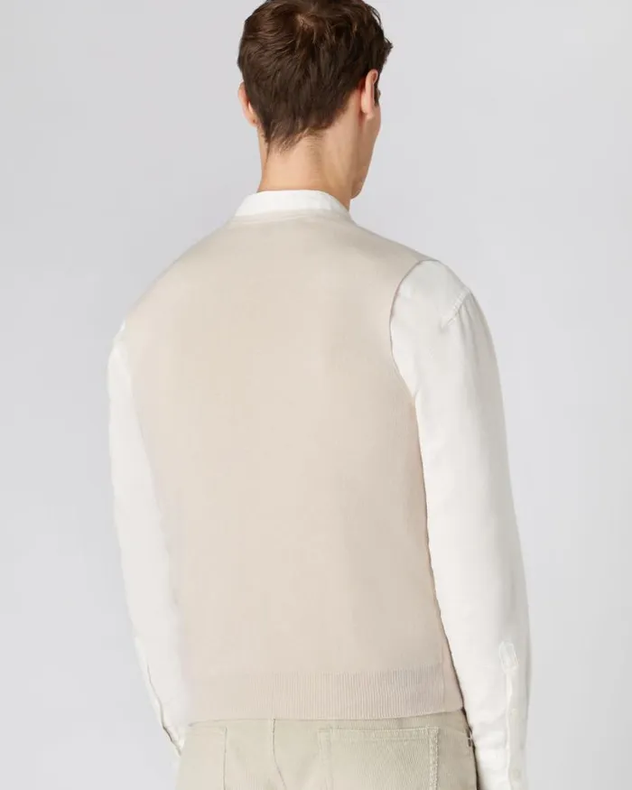 NPeal Gilets and Waistcoats Men The Chelsea Milano Cashmere Waistcoat Almond White