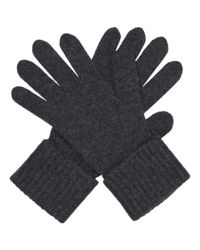 NPeal Gloves Women Ribbed Cashmere Gloves Dark Charcoal Grey