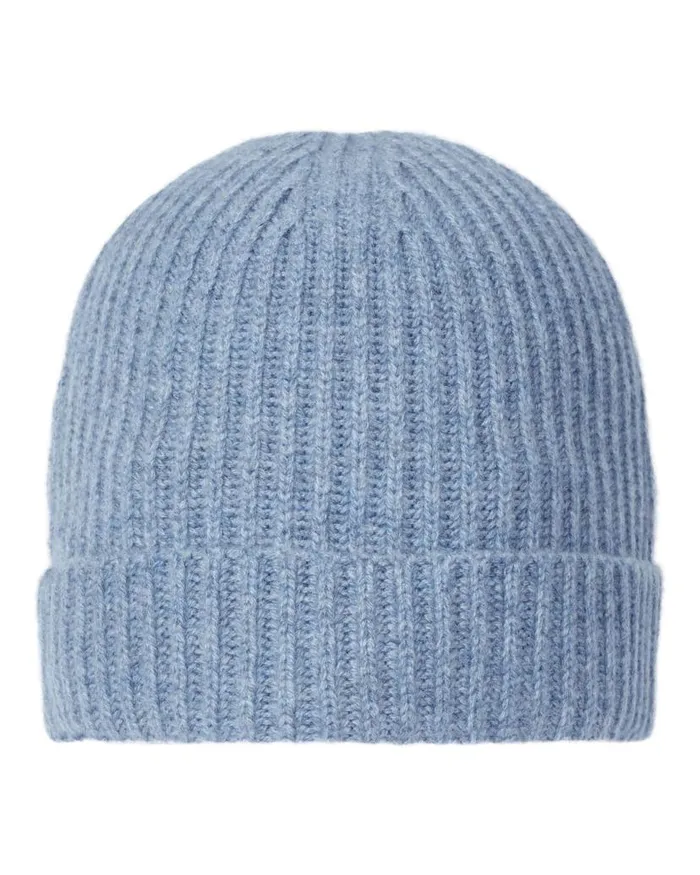 NPeal Hats WomenMen Unisex Ribbed Cashmere Hat Faded Indigo Blue