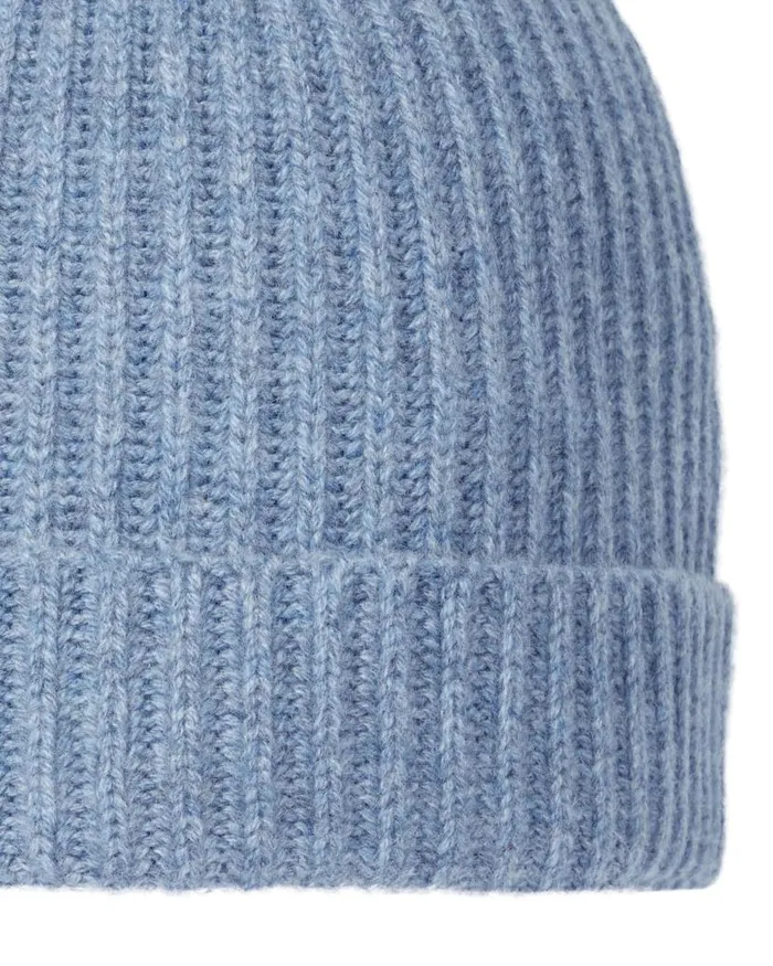 NPeal Hats WomenMen Unisex Ribbed Cashmere Hat Faded Indigo Blue