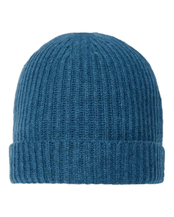 NPeal Hats WomenMen Unisex Ribbed Cashmere Hat Lagoon Blue