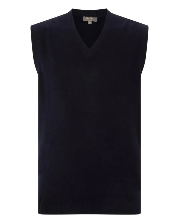 NPeal Jumpers Men Westminster Cashmere Slipover Navy Blue