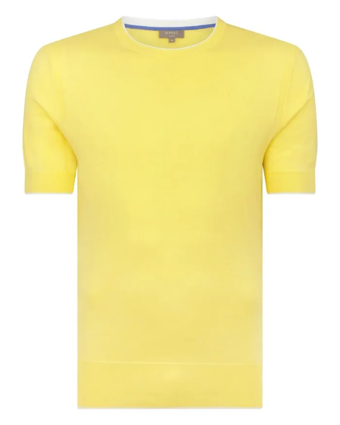 NPeal Polos and Tshirts Men Short Sleeve Crew Neck T Shirt Sunshine Yellow